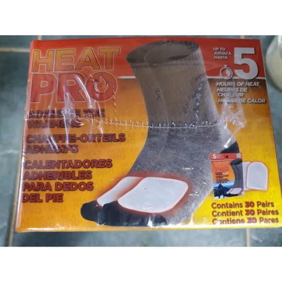 Heat Pro Adhesive Toe Warmers NEW 30 Pairs / Box 5 Hours Of Heat - Picture 3 of 5